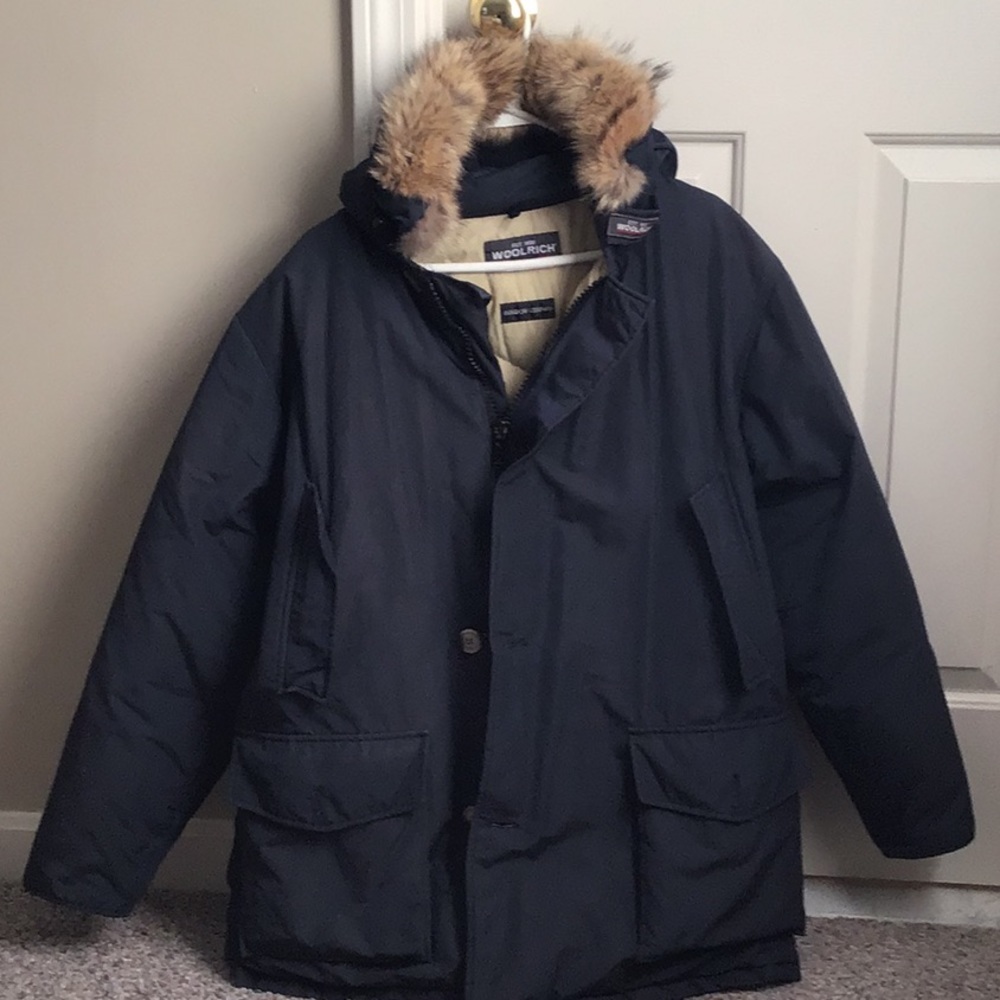 Woolrich navy blue arctic parka